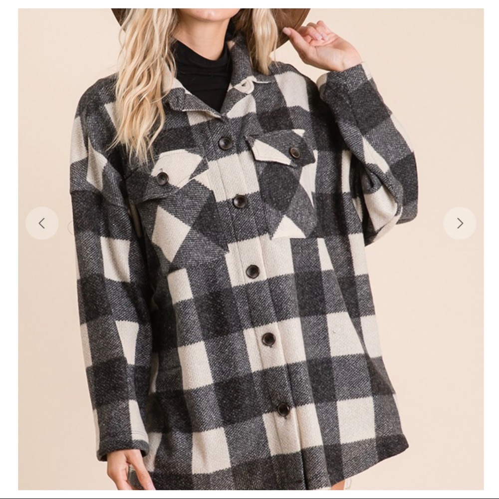 ✨SOLD OUT RESTOCKING SOON✨Most Fabulous Check Print Shirt Top Jacket - Picture 4 of 4